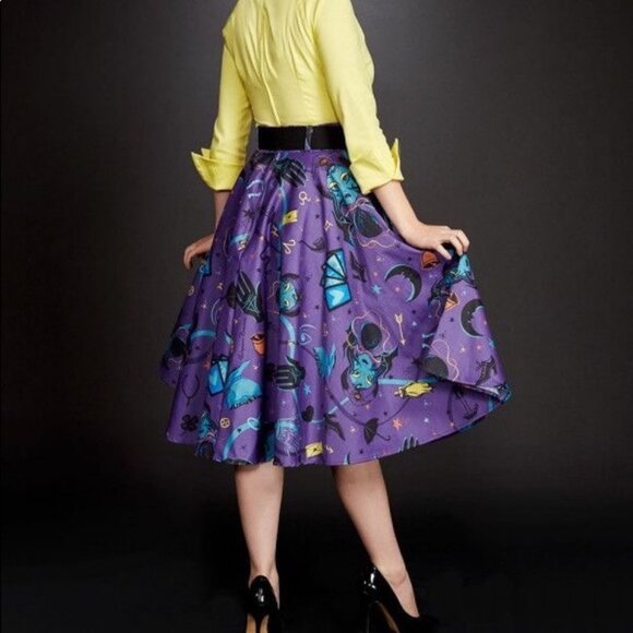 PUG Pinup Couture Fortune Teller Full Circle Skirt with belt 3X - Picture 1 of 9